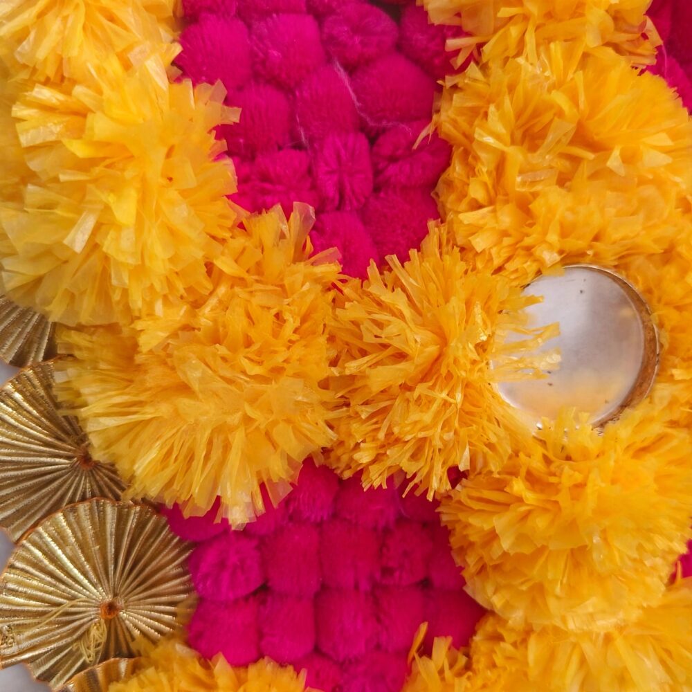 Floral Pooja Rangoli with Diya Holder – view 4