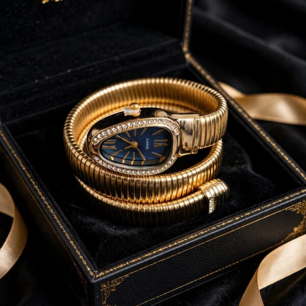 Golden Snake Bracelet Watch for Women – view 3