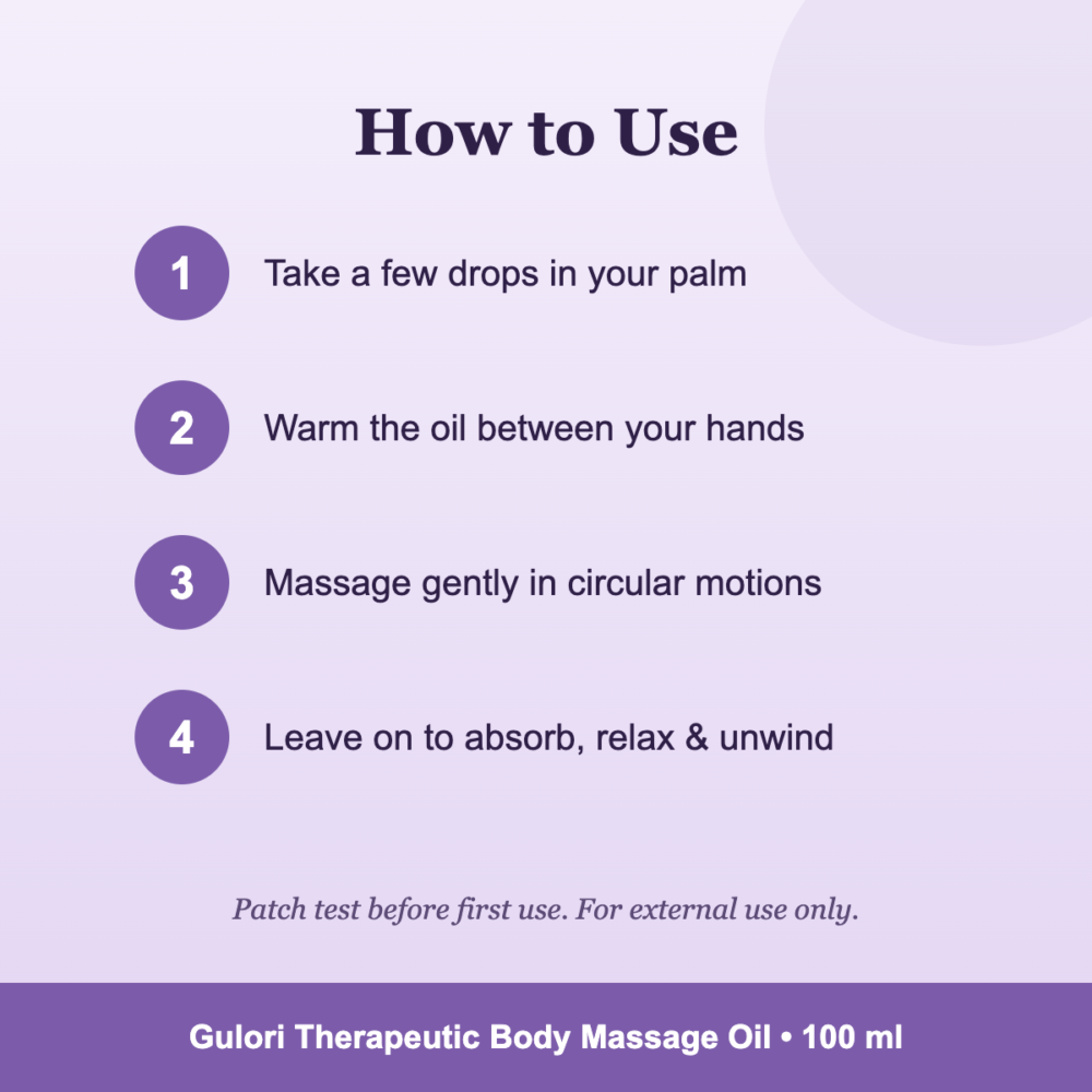 How to use Gulori Therapeutic Body Massage Oil