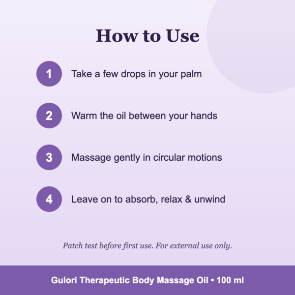 How to use Gulori Therapeutic Body Massage Oil