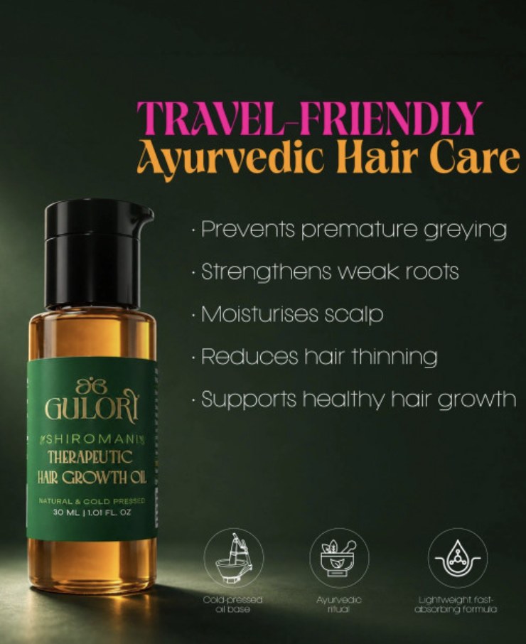 Gulori Shiromani travel-friendly Ayurvedic hair oil